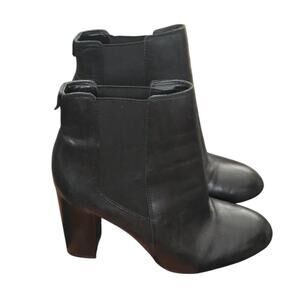Sam Edelman Case Black Leather Slip On Boot Ankle Womens 9